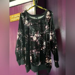 Torrid Velvet Floral Sweater